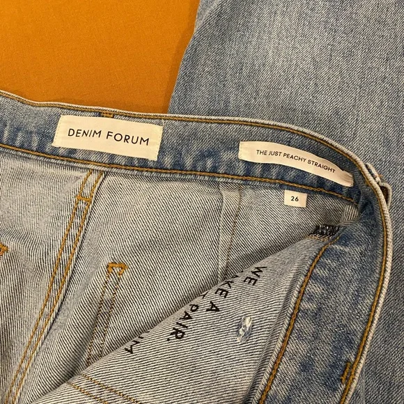 Denim Forum The Just Peachy Straight Jean size 26 - Picture 5 of 6